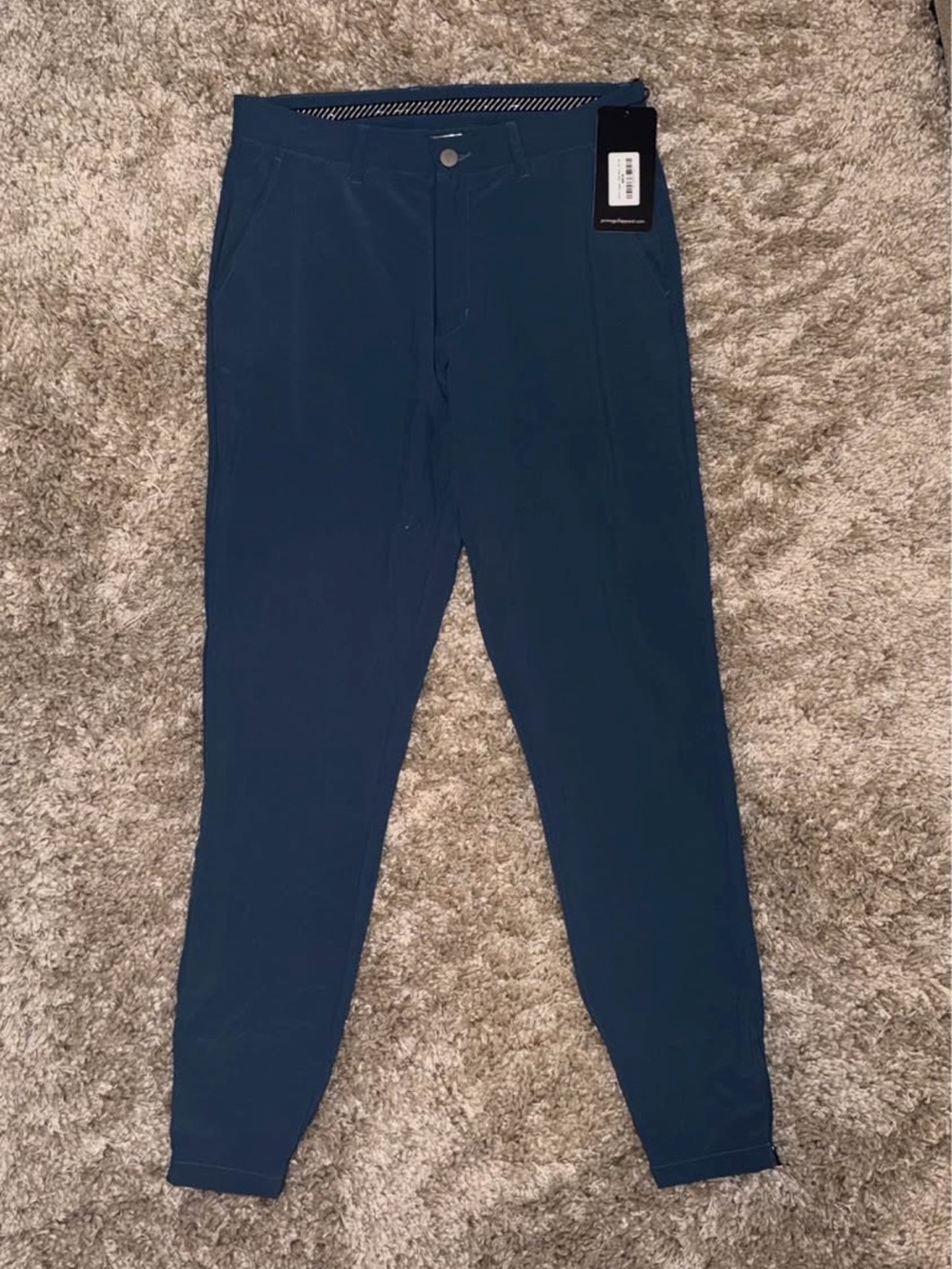 PRIMO Men's Slate Blue Slim Stretch Chinos